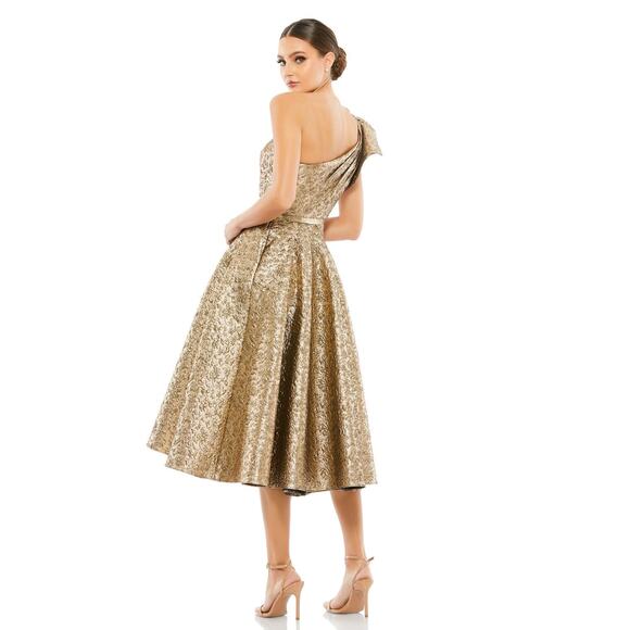 MAC DUGGAL  ONE SHOULDER BOW MIDI DRESS‎ Style #67906 - Picture 3 of 10